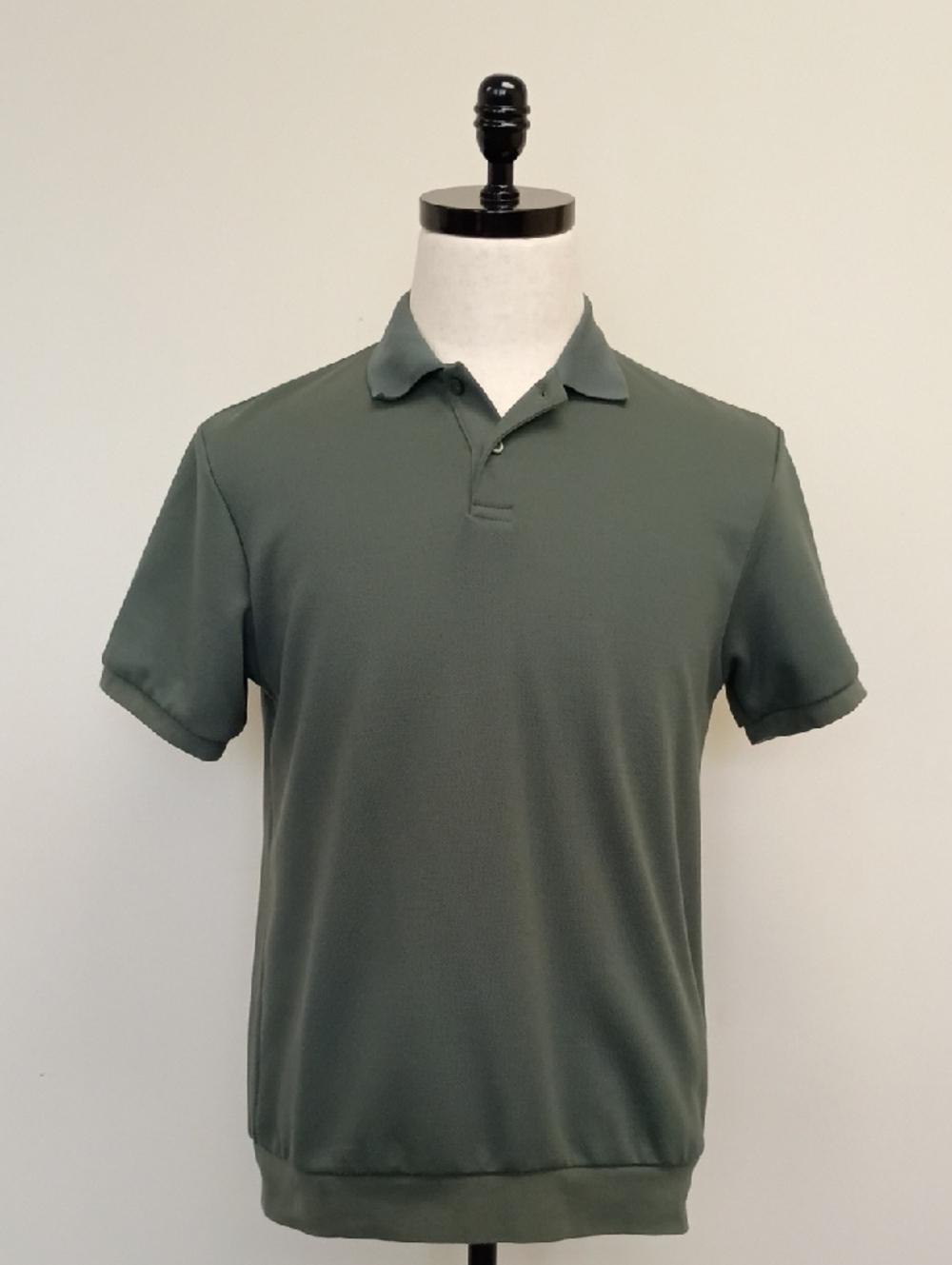 Zara Polo Shirt Olive Green Short Sleeve Classic Fit Cotton Size Small